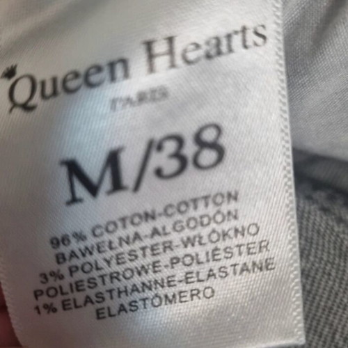 Grey jeans with crooked button, wide leg, size Medium