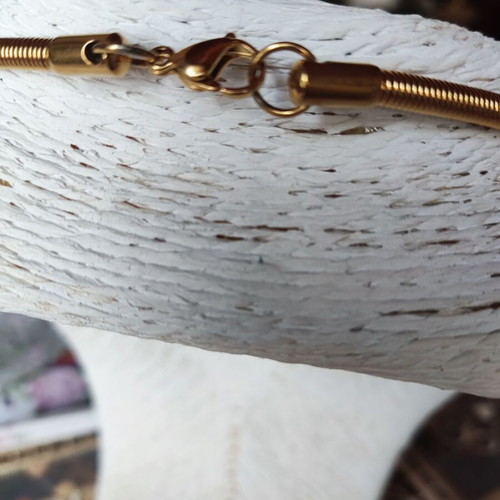 Spiral Collar Necklace used, stainless steel 316L with 18K gold plating