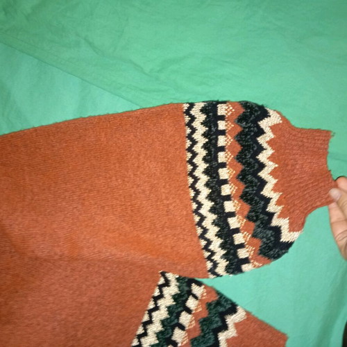 Edited sweater used, soft with bell sleeves, orange-gold, L/XL