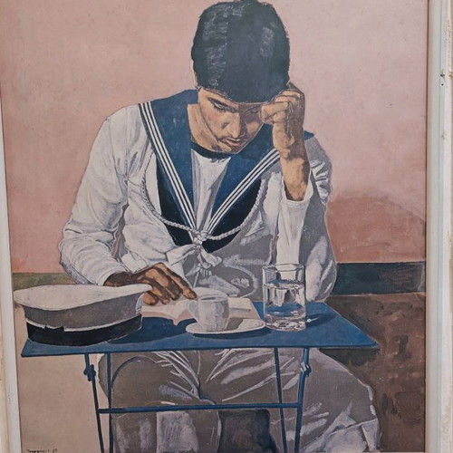 Tsarouchis Sailor poster with handwritten dedication like new