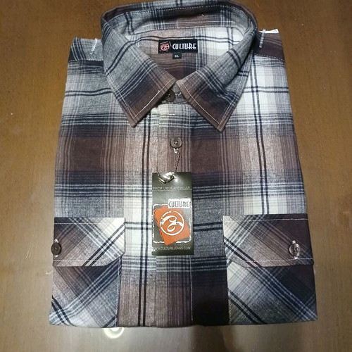 Brown striped Cult shirt new, size XXL, long sleeves