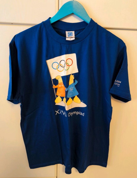 Συλλεκτικό ανδρικό t-shirt ΑΘΗΝΑ 2004 (σε M με Φοίβο-Αθηνά)