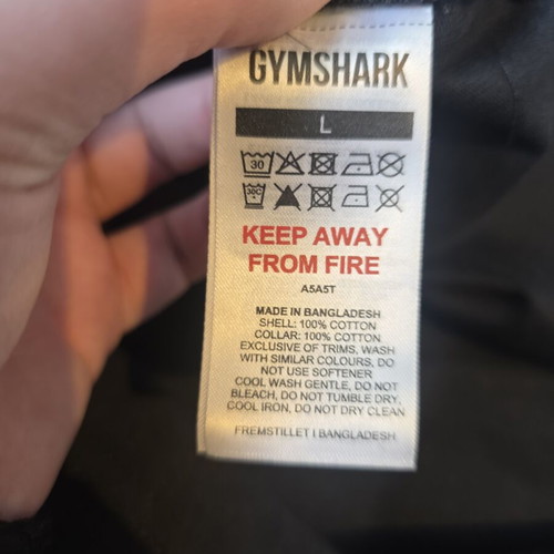 Gymshark poloshirt, black, size L