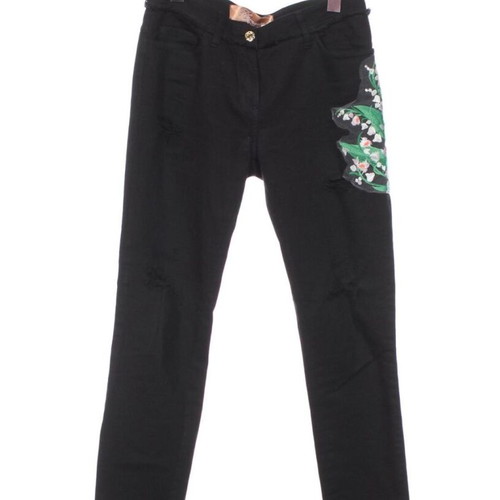 Blumarine skinny jeans black with embroidery, like new
