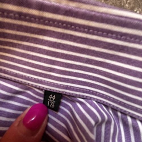 Oxford Company men's striped shirt like new, size L, purple and white