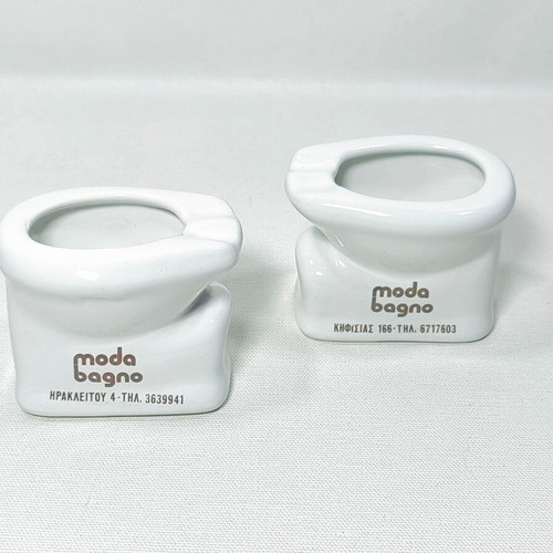 Vintage Moda Bagno Ceramic Miniature Ashtrays Set of 2