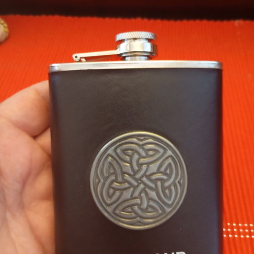Celtic Flask like new with embossed design 8oz (240ml)