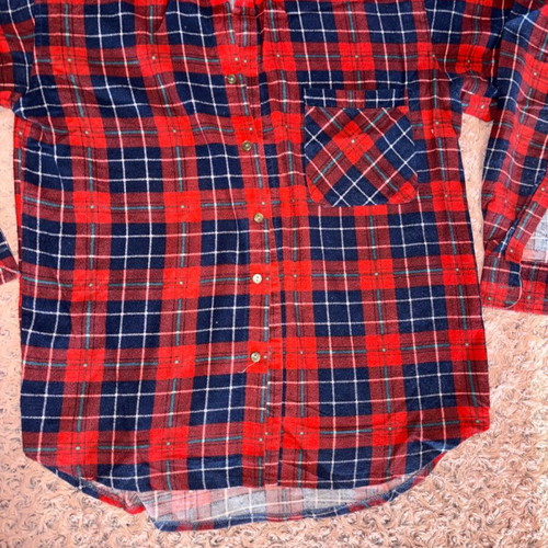 Checked shirt XL like new, cotton, black and red