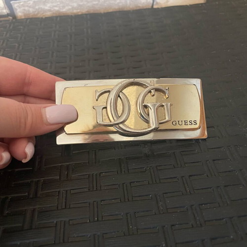 Authentic Guess belt buckle like new, gold and silver