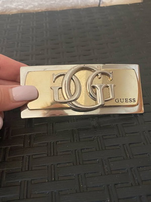 Authentic Guess belt buckle like new, gold and silver
