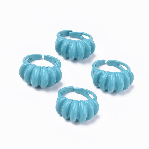 Adjustable metal ring turquoise new