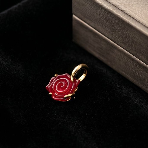 Charm Beauty & Beast enchanted rose with 14K gold plating new