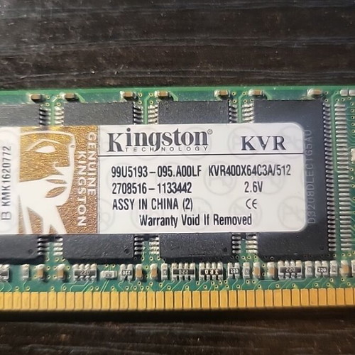 Kingston ValueRAM 512MB DDR 400MHz used memory module