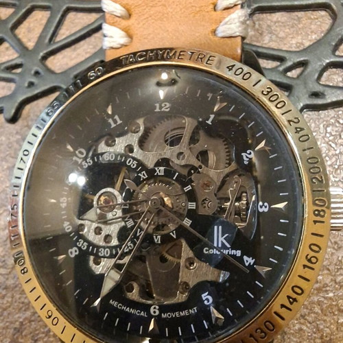 Lk colouring men's automatic watch used with leather strap
