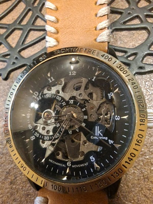 Lk colouring men's automatic watch used with leather strap