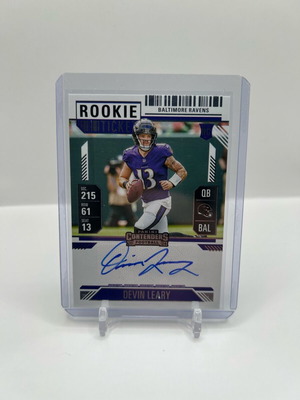 Panini Contenders Devin Leary RC On Card Auto like new