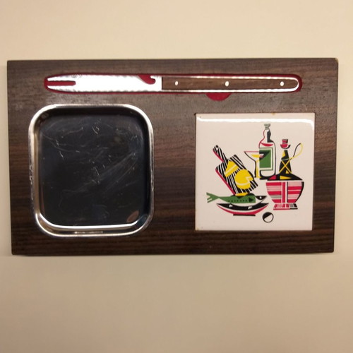 Cheese serving board used with knife, from the '60s