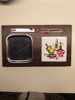 Cheese serving board used with knife, from the '60s
