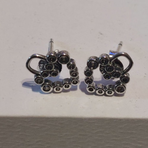 Heart earrings new with white zirconia and s925 stamp