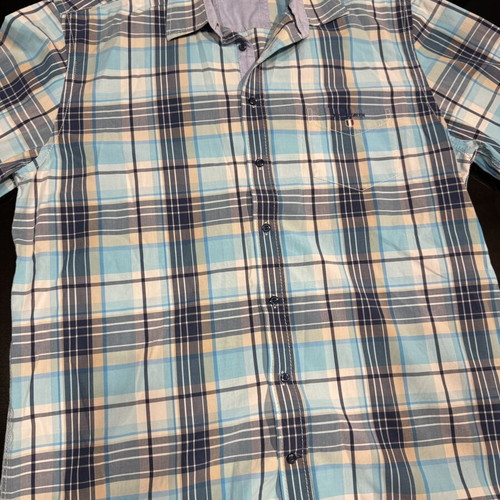 Navy & Green Dress Shirt Size L New Blue