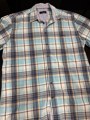 Navy & Green Dress Shirt Size L New Blue
