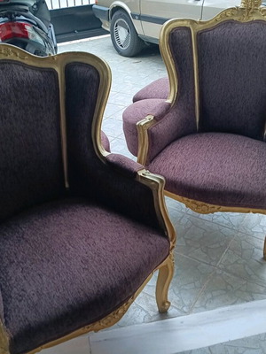 Louis Quinze armchairs like new, set of 2, aristocratic style
