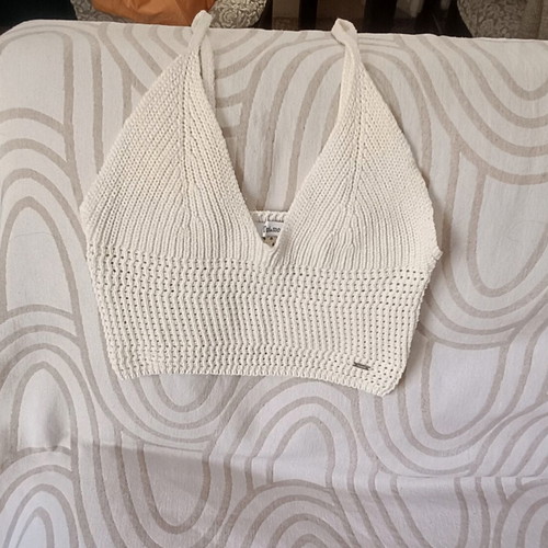 Toi&Moi knitted crop top beige, like new, S/M