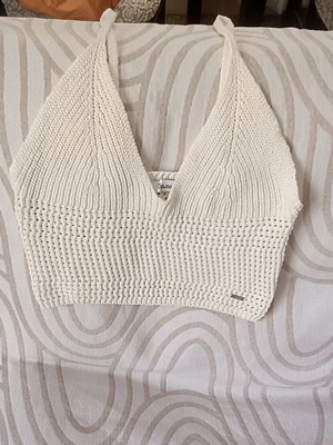 Toi&Moi knitted crop top beige, like new, S/M