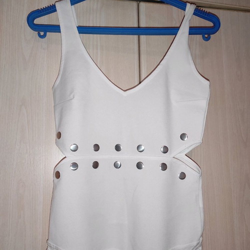 Bodysuit used with stud detail, size M white