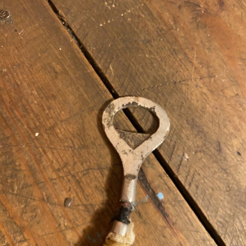 Vintage bottle opener used, height 16.5 cm