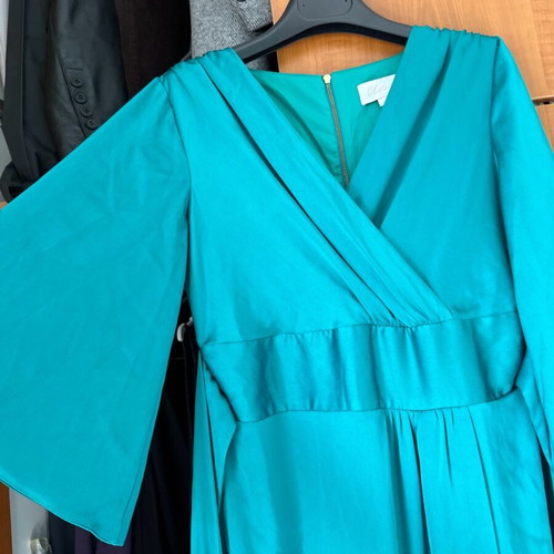 Closet London dress used, green, long envelope style