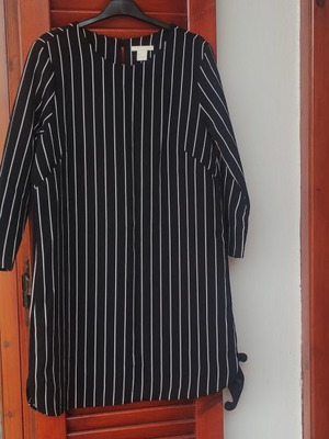 Φόρεμα ριγέ ασπρόμαυρο H&M μέγεθος M 38 10