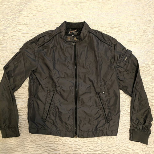 Armani Jeans nylon windbreaker jacket vintage used, medium, black