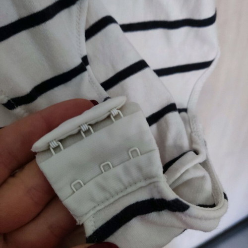 Striped black and white bodysuit used, size L, H&M