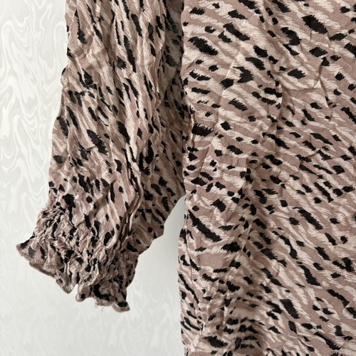 Levete Room animal print shirred blouse, size XS