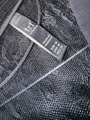 Zara μίνι μαύρο φόρεμα με δαντέλα, στενή γραμμή σαν καινούργιο