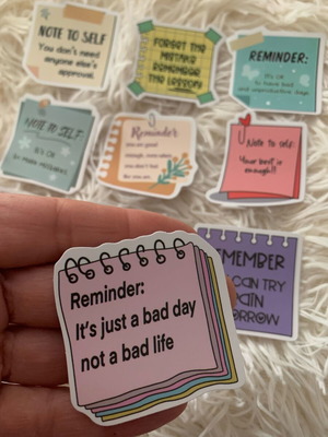 Positive thinking stickers new, set of 10