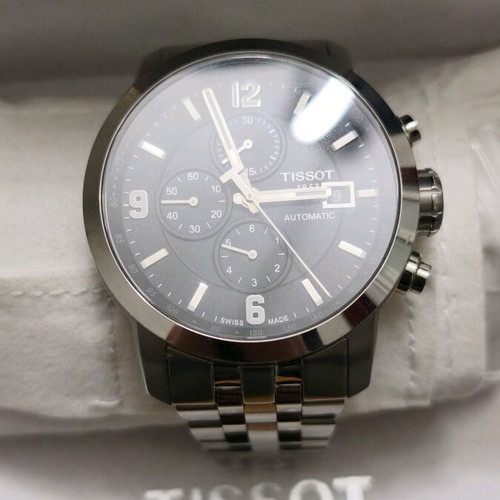 Tissot PRC200 Automatic Chronograph σαν καινούργιο ανδρικό ρολόι μαύρο ασημί