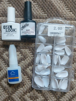 Nail care set used with polish and glue