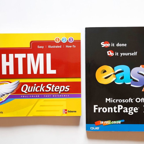 HTML and MS Office Front Page 2003 books like new