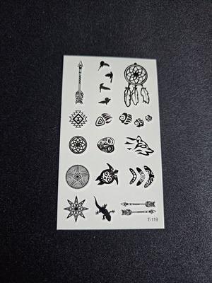 Σετ Tattoo T-119 καινούργιο, πακέτο 15 μικρά σχέδια