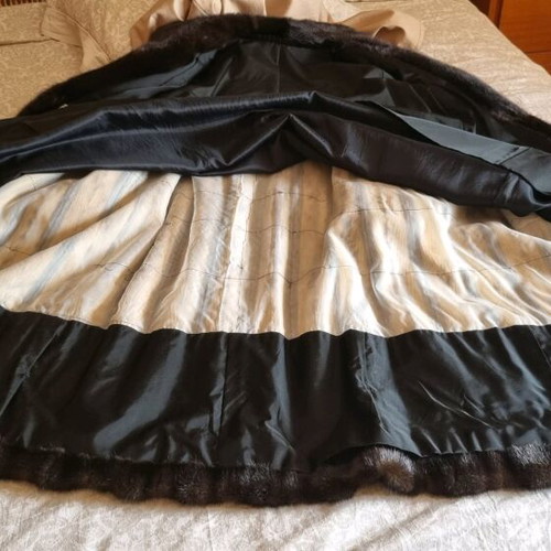 Mink fur coat single-piece handmade like new, black