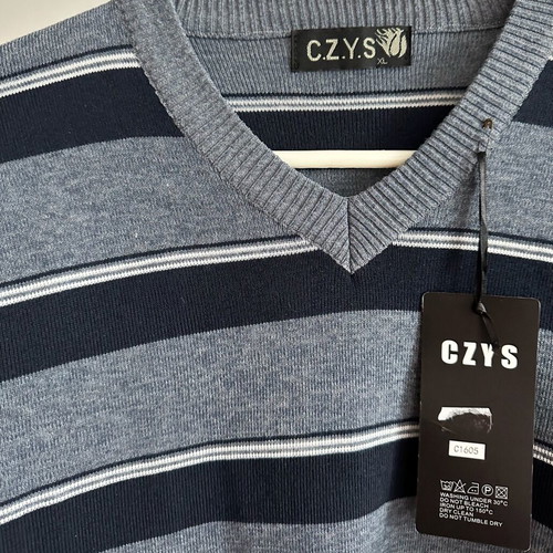 Men's striped long-sleeve shirt new, sizes L and XL, black-gray