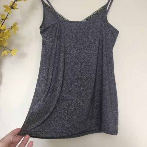 Spaghetti strap top in metallic grey like new size S