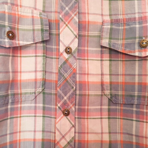 Current/Elliott Checked Shirt New With Denim Collar