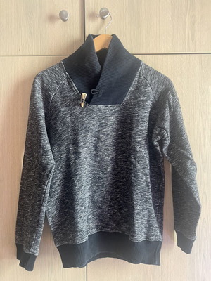 Zara Man μαύρο βαμβακερό πουλόβερ με γιακά σαν καινούργιο, μέγεθος M