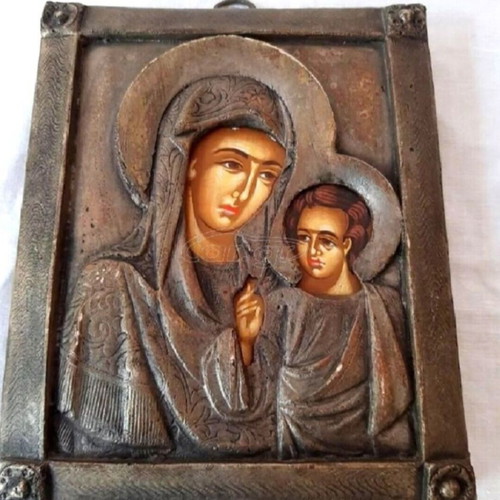 Kazanskaya Icon Genuine Handmade Metal 18x14 cm Like New