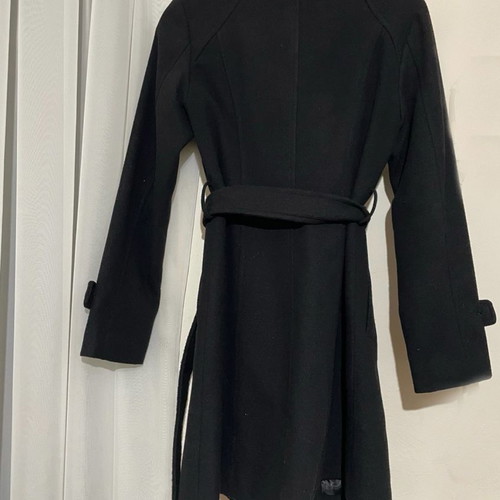 Coat with belt new, black, size S