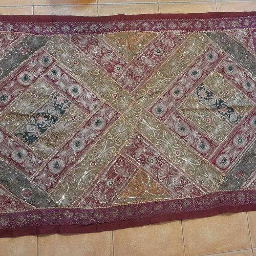 Handmade bourma used with sequins wall hanging 1.42x1 meter