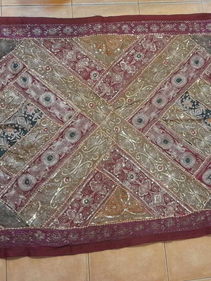 Handmade bourma used with sequins wall hanging 1.42x1 meter